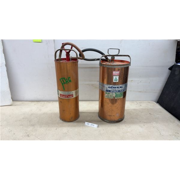 Flag Model FTD 25 and General Quick Aid Model F-75 Copper Pump Tank Fire Extinguishers