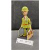 Image 1 : Vintage Unique Art G.I. Joe and the K-9 Pups Wind-Up Tin Toy, Circa 1940s, 9" Tall