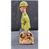 Image 2 : Vintage Unique Art G.I. Joe and the K-9 Pups Wind-Up Tin Toy, Circa 1940s, 9" Tall