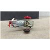 Image 7 : Vintage KO Japan Wind-Up Tin Clown on Scooter (Missing Rubber on 2 Tires) and Dinky Bulldozer