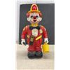 Image 6 : New-Bright Battery-Operated Firefighter Clown Walking Toy with Ladder and Bucket, 1988