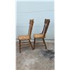 Image 2 : Set of Six Antique Press-Back Spindle Chairs with Carved Crest Rails and Turned Legs