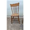 Image 4 : Set of Six Antique Press-Back Spindle Chairs with Carved Crest Rails and Turned Legs