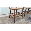 Image 5 : Set of Six Antique Press-Back Spindle Chairs with Carved Crest Rails and Turned Legs