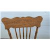 Image 6 : Set of Six Antique Press-Back Spindle Chairs with Carved Crest Rails and Turned Legs