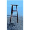 Image 10 : Vintage Wooden Spindle-Back Side Chair with Carved Splat and X-Shaped Stretchers, Lot of 5