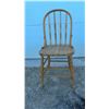 Image 9 : Vintage Wooden Spindle-Back Side Chair with Carved Splat and X-Shaped Stretchers, Lot of 5
