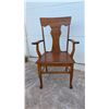 Image 10 : Antique Oak T-Back Armchair, Ladder-Back Armchair, and Oak Side Chair