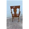 Image 13 : Antique Oak T-Back Armchair, Ladder-Back Armchair, and Oak Side Chair