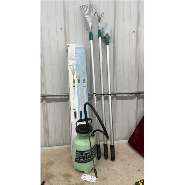 Togo 3-Piece Telescopic Garden Tool Set and 1.3-Gallon Home and Garden Sprayer