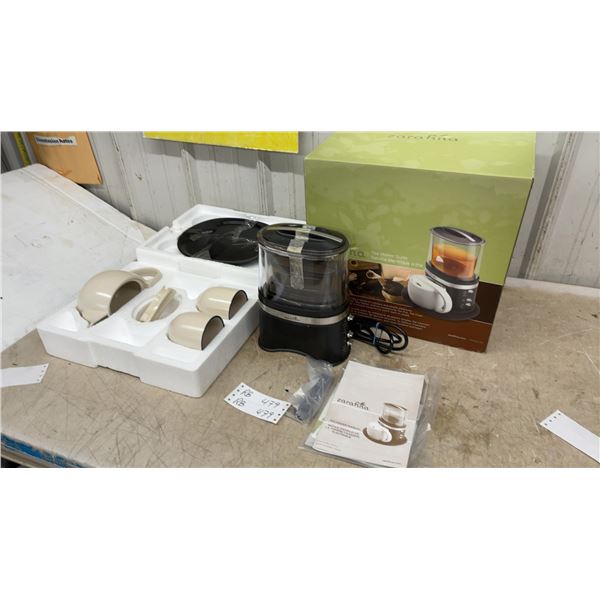 Zarafina Tea Maker Suite Model TH1000 Electric Tea Maker with Teapot, Cups, Tray, and More