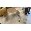 Image 1 : Vintage Portable Folding Picnic Table with Attached Benches and Shopping Cart