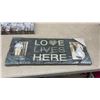 Image 3 : Melamco "Love Lives Here" Photo Frame, Canvas Prints of Dogwood and Birch Trees, 12 x 12"