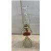 Image 2 : Sacred Heart of Jesus Statue, 26" High, Clear Glass Oil Lamp with Chimney, and Cross Candle Holder