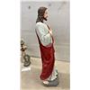 Image 6 : Sacred Heart of Jesus Statue, 26" High, Clear Glass Oil Lamp with Chimney, and Cross Candle Holder