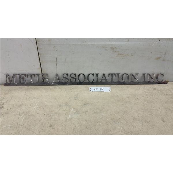 Metis Association Inc. Custom Plasma-Cut Steel Sign, 35 x 2 1/2"