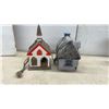 Image 2 : Miniature Church and Thatched Cottage Birdhouses & Ceramic Cowboy Boot