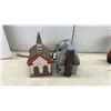 Image 4 : Miniature Church and Thatched Cottage Birdhouses & Ceramic Cowboy Boot