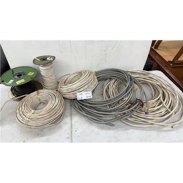 Assorted Electrical Wire Including NMD 90 14-3 Copper, Flexible Conduit, and More