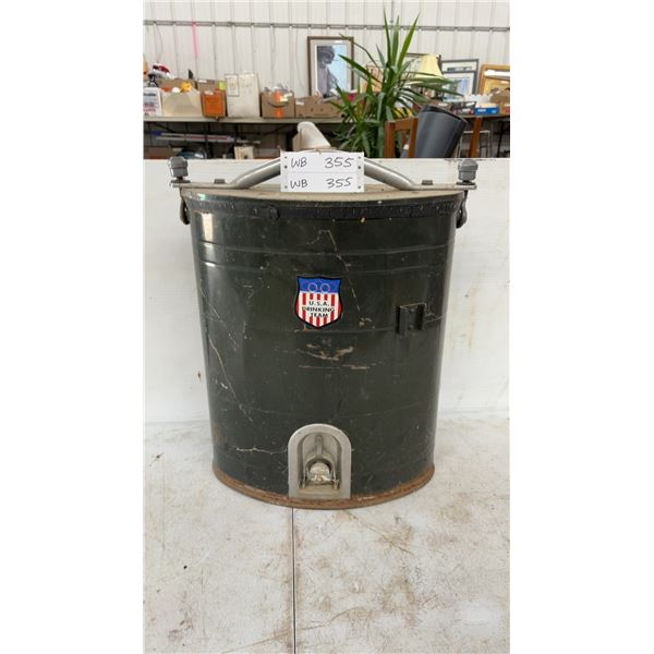 Vintage U.S. Military M1950 Insulated Thermal Beverage Dispenser with Spigot, Olive Drab