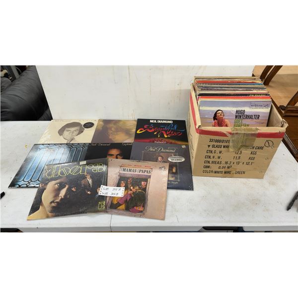 Collection of 60 and More Vinyl LP Records Including The Doors, Neil Diamond, Mamas & the Papas