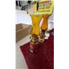 Image 2 : Collection of Vintage Miniature Oil Lamps with Amber and Milk Glass Chimneys and More