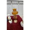 Image 5 : Collection of Vintage Miniature Oil Lamps with Amber and Milk Glass Chimneys and More
