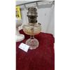 Image 3 : Pair of Antique Alladin Oil Lamps, White Milk Glass with Chimney and Clear Pressed Glasschimney Has
