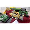 Image 3 : John Deere Ertl Toy Tractor with Front Loader, Skid Steers, Wagon, Lunch Kit and More