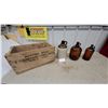 Image 1 : Manitoba Bridge & Engineering Works Crate, Stoneware Jug, Amber Glass Jugs, and More