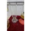 Image 4 : Lot of 4 Vintage Kerosene Oil Lamps in Green, Amber, Clear, and Frosted Glass