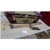 Image 2 : Horse Single Tree and Vintage Steamer Trunk with Brass Hardware