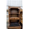 Image 3 : Wooden Hutch with Arched Header, Turned Spindles, Open Shelves, and Five-Drawer Base 76 x 30 x 18"
