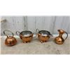 Image 3 : Copper Kitchenware Lot: Copper Sugar Bowl, Creamer, Pitcher, Pots, Kettle, Frying Pan and More