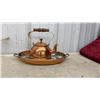 Image 5 : Copper Kitchenware Lot: Copper Sugar Bowl, Creamer, Pitcher, Pots, Kettle, Frying Pan and More