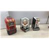 Image 4 : Kerosene Lamp No. 530, Black Figural Statue, Bookends, Gavel, Figurines, and More