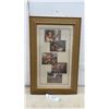 Image 1 : Framed Collage of Classical Mythological Painting Reproductions in Gold Coloured Lattice Frame