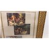 Image 2 : Framed Collage of Classical Mythological Painting Reproductions in Gold Coloured Lattice Frame