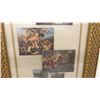 Image 3 : Framed Collage of Classical Mythological Painting Reproductions in Gold Coloured Lattice Frame