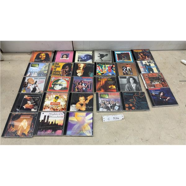 Assorted Music CDs: Bob Marley, Louis Armstrong, Sarah McLachlan, and More