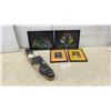Image 1 : African-Style Carved Wooden Mask 23" Tall, 4 Framed Pictures a. Mikado, and More, Largest 10 x 13.