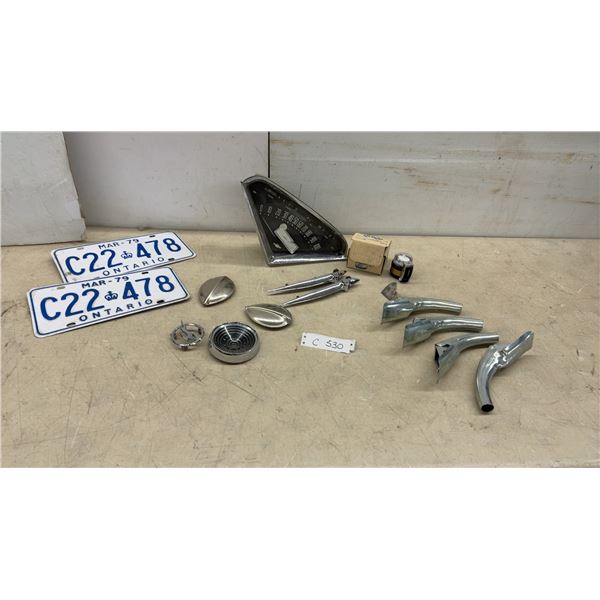 1956 Chevy Truck Instrument Cluster, Ontario License Plates, Chrome Trim, and More