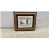 Image 1 : Framed Print "Fun on a Snowy Day" by Dorothy Francis, Inuit Children with Sled and Dogs, 13 x 15"