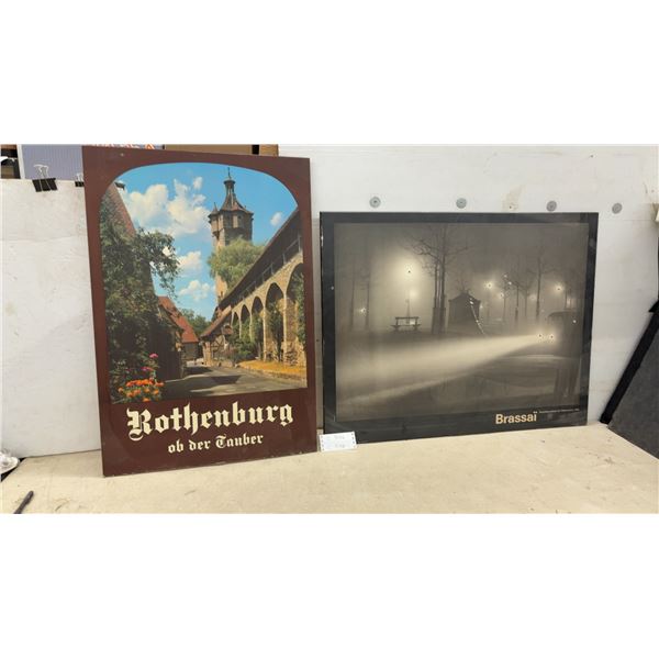 2 Hardboard Pictures, Largest 35 x 27"