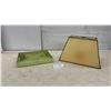 Image 1 : Vintage Rectangular Lampshade and Nested Metal Hanging Light Shade