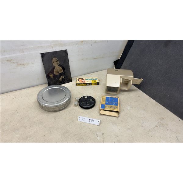GAF Pana-Vue Automatic B Slide Viewer, Tintype Portrait, Eastman Kodak Film Reel, and More