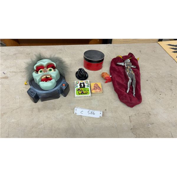 Halloween Ghoul/Monster Head Display, Chrome Naked Lady & More Adult Toys