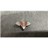 Image 3 : Three Vintage Enamel Pins: Sterling CRS Stork, Sterling Winged OM/cm Flame, and DMC 152 Winged