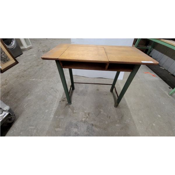 This Is a Vintage Slide Top School Desk, Featuring a Light Wood Top 30 x 38 x 20"