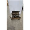 Image 1 : Vintage Art Deco Electric Fireplace Insert with Brass-Toned Grate and Faux Log Set
